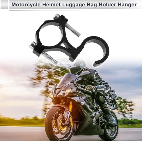 Motoforti العالمي للدراجات النارية شنقا هوك قوس دراجة نارية خوذة الأمتعة حقيبة حامل شماعات للدراجات البخارية سبائك الألومنيوم الأسود 1 مجموعة مسامير غسالات مسدس وجع in Kuwait