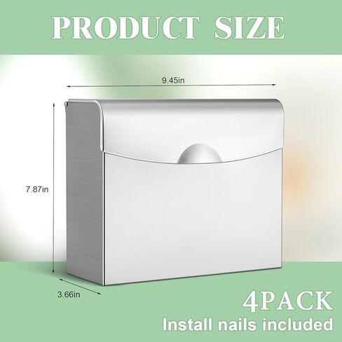 4 Pcs Sanitary Napkin Disposal Receptacle Stainless Steel Sanitary Napkin Receptacle Wall Mounted Tampon Disposal Bin Waste Tampon Holder Feminine Hygiene Disposal Container in Saudi Arabia