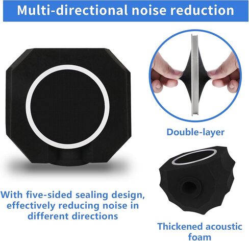 Professional Microphone Isolation Shield with Pop Filter,Reflection Filter for Recording Studios, Sound-absorbing Foam for Noise and Reflection Reduction for Recording,Singing,Podcasts,live stream in Kuwait