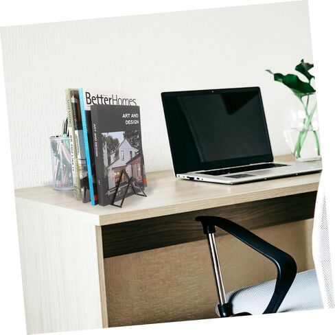 حامل منظم للكتب مكون من قطعتين، حامل تخزين سطح المكتب متعدد الاستخدامات للملفات والمجلات والألبومات، تصميم أنيق ومستقر للاستخدام المنزلي والمكاتب in Kuwait