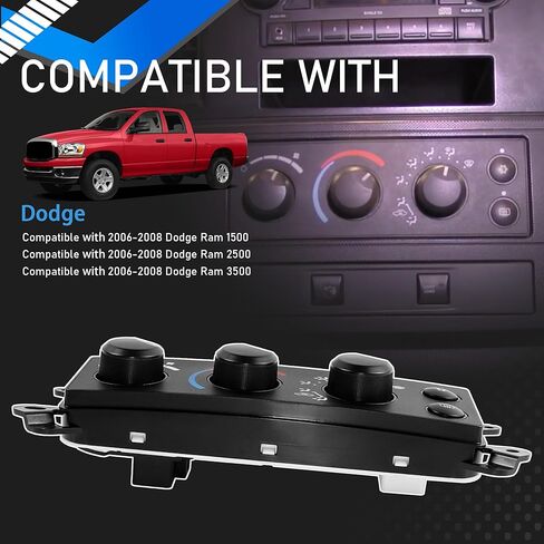 Air Conditioning Heater Climate Control Switch Module Panel Compatible with 2006-2008 Dodge Ram 1500 2500 3500 Replaces 55057079AB 55057079AA P55057079AB 55057079 P55057079 55056569AE in Saudi Arabia