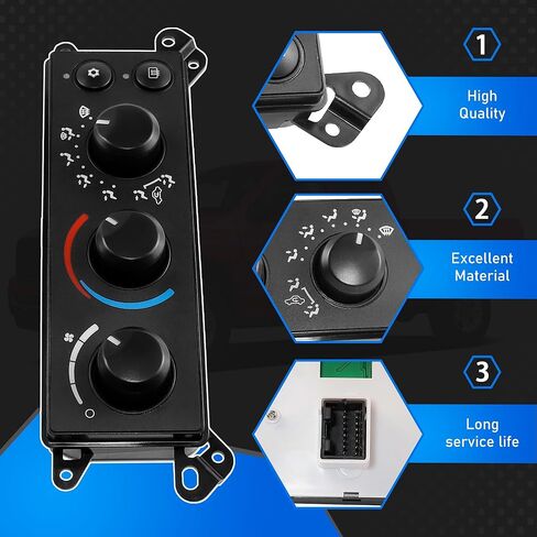 Air Conditioning Heater Climate Control Switch Module Panel Compatible with 2006-2008 Dodge Ram 1500 2500 3500 Replaces 55057079AB 55057079AA P55057079AB 55057079 P55057079 55056569AE in Saudi Arabia