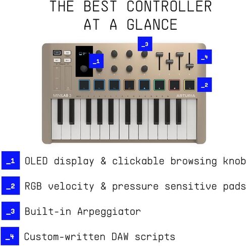 Arturia MiniLab 3 Mini Hybrid Keyboard Controller in Kuwait