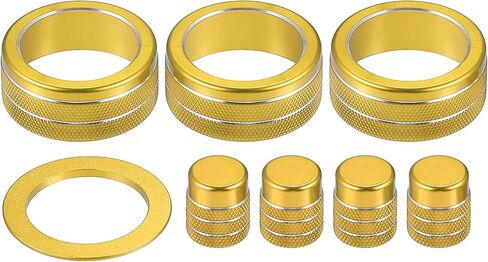 AC Control Switch Air Vent Knob Engine Start Button Cover for Honda Civic 2022-2023 Aluminum Alloy Gold Tone (Set of 8) in Saudi Arabia