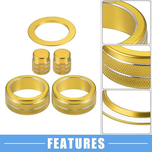 AC Control Switch Air Vent Knob Engine Start Button Cover for Honda Civic 2022-2023 Aluminum Alloy Gold Tone (Set of 8) in Saudi Arabia