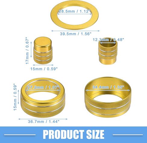 AC Control Switch Air Vent Knob Engine Start Button Cover for Honda Civic 2022-2023 Aluminum Alloy Gold Tone (Set of 8) in Saudi Arabia