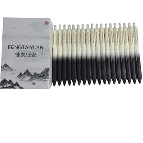 Fengtaiyuan FRW01P6، 6 عبوات، قلم محايد للضغط، مثلث مضاد للانزلاق، لون متدرج، رأس قلم فائق الدقة 0.5 مم، حبر أسود، كتابة سلسة، قبضة مريحة (أسود FRW01P6) in Kuwait