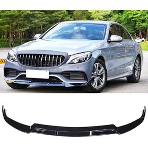 Front Lip Compatibility with 2019-2022 C Class W205 C300 C43 AMG B Style Front Bumper Chin Lip Splitter Spoiler Gloss Black in Kuwait