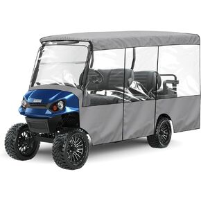 Golf Cart Enclosure Cover Replace for Yamaha Club Car EZGO 4+2/6 Passenger, 420D Oxford Cloth with Clear Windows, Door Zippers for Sun Dust Rain Snow Protection (4+2/6 Seat) in Kuwait