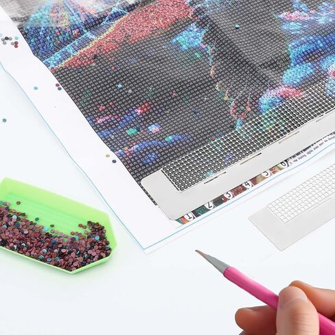3 Pcs Mesh Ruler Grid, Diamond Art Rulers, Stainless Steel Diamond Drawing Rulers, 5D Drawing Mesh Ruler with Fix Tools, Dot Drill Alignment Tool, 240/400 Blank Grids for DIY Art Crafts in Saudi Arabia