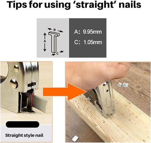 Pneumatic Power Nailer Decorative Tool 3 in 1 Manual Nail Stapler Gun with 600pcs Nails for Furniture Upholstery Furniture Staple Gun Household Hand Tool in Kuwait