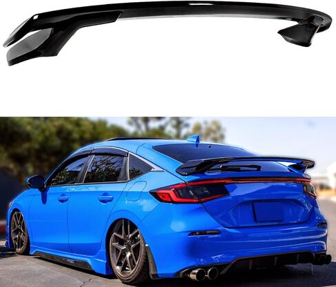 Painted Gloss Black HPD Style Trunk Lid Spoiler Wing Compatible with 2022 2023 Honda Civic 5 Door Hatchback Model in Saudi Arabia