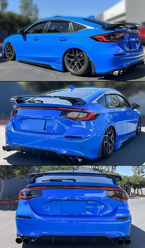 Painted Gloss Black HPD Style Trunk Lid Spoiler Wing Compatible with 2022 2023 Honda Civic 5 Door Hatchback Model in Saudi Arabia