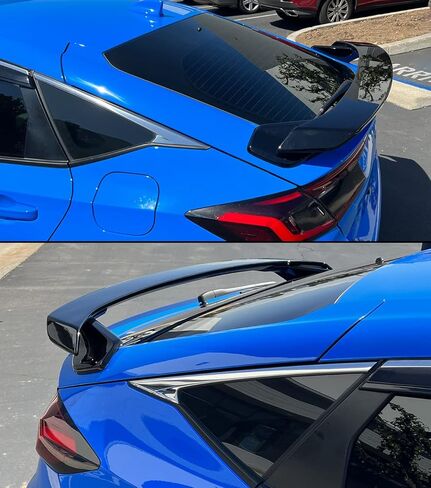 Painted Gloss Black HPD Style Trunk Lid Spoiler Wing Compatible with 2022 2023 Honda Civic 5 Door Hatchback Model in Saudi Arabia