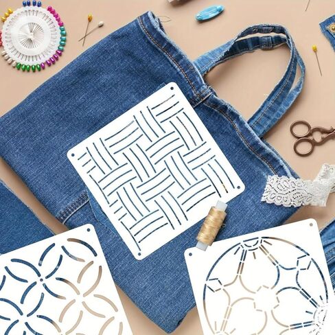 20 PCs Free Motion Quilting Template Set, Free Motion Quilting Rulers and Templates for DIY Quilting on Sewing Machine in Saudi Arabia