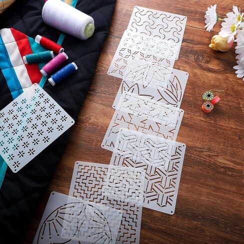 20 PCs Free Motion Quilting Template Set, Free Motion Quilting Rulers and Templates for DIY Quilting on Sewing Machine in Saudi Arabia