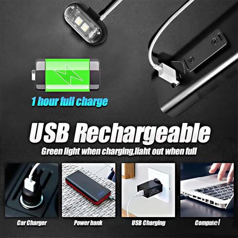 8 قطع إضاءة LED لاسلكية مع جهاز تحكم عن بعد، إضاءة LED عالية السطوع، 8 ألوان، شحن USB، عمر بطارية طويل 60 ساعة، مقاومة للماء IP65، مناسبة للسيارات والدراجات النارية والدراجات الهوائية، إلخ. in Saudi Arabia