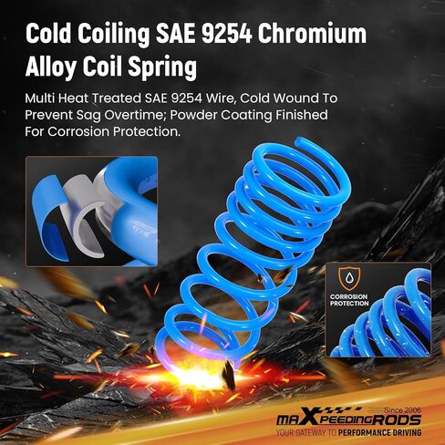 maXpeedingrods Lowering Springs for Honda Accord 2008-2012, for Acura TL 2009-2014, for Acura TSX 2010-2014, SAE 9254 Cold-Wound Steel Front 2" Rear 1.8" Lowering Coil Springs, Blue in Saudi Arabia
