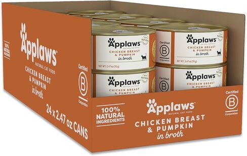 Applaws Natural Wet Cat Food in Broth, Limited Ingredient Canned Wet Cat Food, No Additives, Made with Natural Ingredients, Mackerel & Sardine in Broth (24 x 5.5oz Cans) in Saudi Arabia