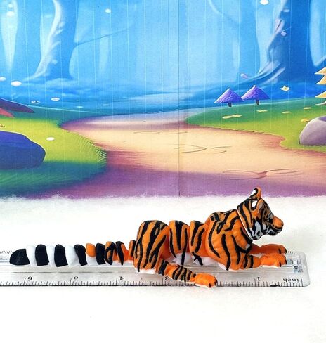3D Printed Tiger, Animal Creature Flexible Tiger Toys, 6.5 Inches Articulated Fidget Animal for Home Office Executive Desk Decoration AT001-WHT (Orange & Black) in Saudi Arabia