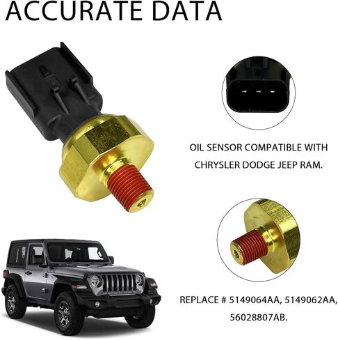 Engine Oil Pressure Sensor Switch Oil Pressure Sending Unit 5149062AA, Transmission Oils Sensor Sender Switch Socket Replacement 5149064AA 56028807AB for Dodge Ram Jeep Chrysler Engine Parts in Saudi Arabia