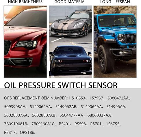 Engine Oil Pressure Sensor Switch Oil Pressure Sending Unit 5149062AA, Transmission Oils Sensor Sender Switch Socket Replacement 5149064AA 56028807AB for Dodge Ram Jeep Chrysler Engine Parts in Saudi Arabia