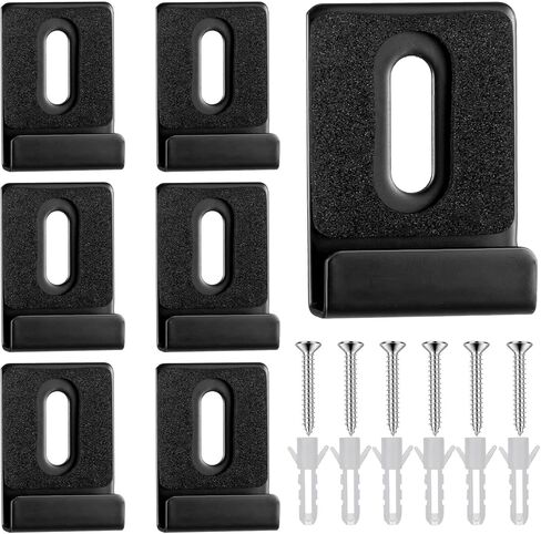 6 Pcs Mirror Holder Kit, Metal Mirror Clips, Frameless Mounting Hardware, Heavy Duty Mirrors Hanger Hardware with Screws, Mirrors Hooks, Plastic Anchor for Wall Mounting Frameless Billboard Display in Saudi Arabia