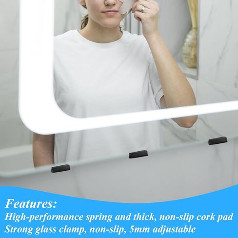6 Pcs Mirror Holder Kit, Metal Mirror Clips, Frameless Mounting Hardware, Heavy Duty Mirrors Hanger Hardware with Screws, Mirrors Hooks, Plastic Anchor for Wall Mounting Frameless Billboard Display in Saudi Arabia