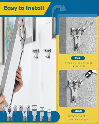 Uniclife 330 Pcs Heavy Duty Picture Hanging Kit, 10 lb, 20 lb, 30 lb, 40 lb, 75 lb Picture Hanging Hooks with Nails, D Ring Picture Hangers Sawtooth Picture Hangers Picture Hanging Wires & Screw Hooks in Saudi Arabia