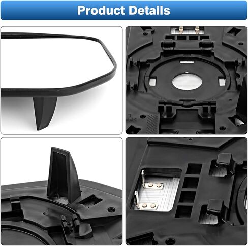 استبدال زجاج المرآة الجانبية للركاب من TOP-MAX لسيارة Toyota FJ Cruiser 2007 2008 2009 2010 2011 2012 2013 2014، زجاج مرآة محدبة للرؤية الخلفية اليسرى مع استبدال لوحة داعمة #8793135A00 in Kuwait