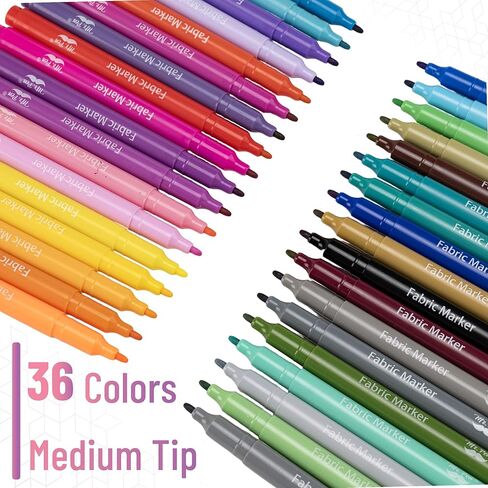 Mr. Pen- Fabric Markers, 36 Pack, Colorful, Fabric Markers Permanent for Clothes for T-Shirts, Bags, Textile, Canvas in Saudi Arabia