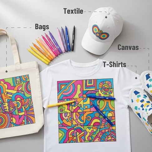 Mr. Pen- Fabric Markers, 36 Pack, Colorful, Fabric Markers Permanent for Clothes for T-Shirts, Bags, Textile, Canvas in Saudi Arabia