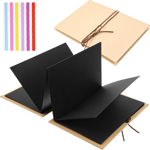 Scrapbook Album 6x8 Inch, Gift Card Book, Photo Album Scrapbook, Small Photo Albums with Corner Stickers and Leather Rope, Paper Memory Book for Wedding Anniversary, Birthday, Mother’s Day in Saudi Arabia