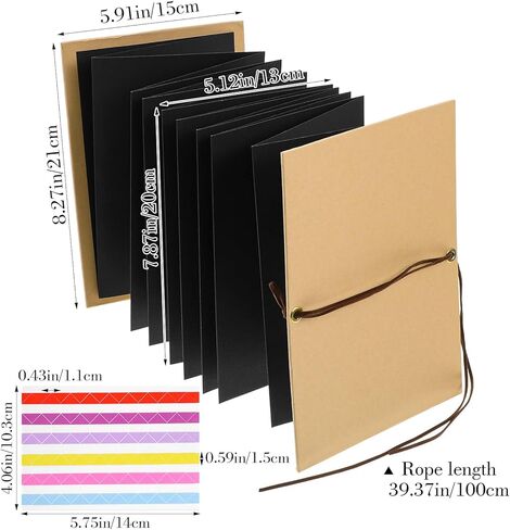Scrapbook Album 6x8 Inch, Gift Card Book, Photo Album Scrapbook, Small Photo Albums with Corner Stickers and Leather Rope, Paper Memory Book for Wedding Anniversary, Birthday, Mother’s Day in Saudi Arabia