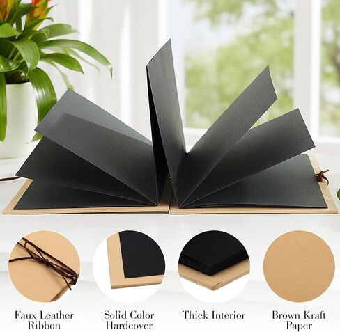 Scrapbook Album 6x8 Inch, Gift Card Book, Photo Album Scrapbook, Small Photo Albums with Corner Stickers and Leather Rope, Paper Memory Book for Wedding Anniversary, Birthday, Mother’s Day in Saudi Arabia