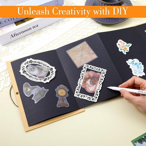 Scrapbook Album 6x8 Inch, Gift Card Book, Photo Album Scrapbook, Small Photo Albums with Corner Stickers and Leather Rope, Paper Memory Book for Wedding Anniversary, Birthday, Mother’s Day in Saudi Arabia