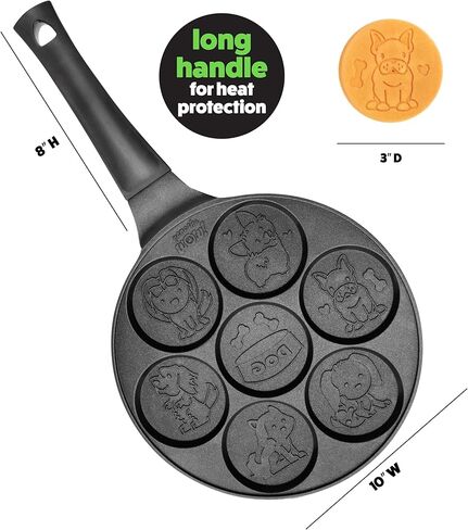 Kitty Friends Mini Pancake Pan - Make 7 Unique Flapjack Cat Designs, Nonstick Pan Cake Maker Griddle for Breakfast Kitten Fun & Easy Cleanup, Fun Animal Gift in Saudi Arabia
