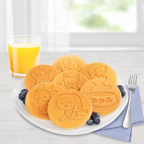 Kitty Friends Mini Pancake Pan - Make 7 Unique Flapjack Cat Designs, Nonstick Pan Cake Maker Griddle for Breakfast Kitten Fun & Easy Cleanup, Fun Animal Gift in Saudi Arabia