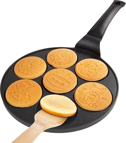 Kitty Friends Mini Pancake Pan - Make 7 Unique Flapjack Cat Designs, Nonstick Pan Cake Maker Griddle for Breakfast Kitten Fun & Easy Cleanup, Fun Animal Gift in Saudi Arabia
