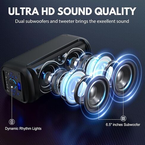 JYX Karaoke Machine with 2 Wireless Microphones for Adults, 8" Subwoofer Big Bluetooth Speaker with 500W Peak Power,PA System with DJ Light, Rolling Wheels and Trolley,Perfect for Outdoor Party in Saudi Arabia