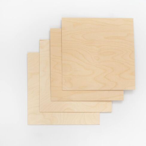 Crystal Element 50 Pack Baltic Birch Plywood 3mm 1/8 12x12 Inch Square Sheets - Ideal for DIY, Crafts, Pyrography, Laser Cutting, Engraving, School Projects, Painting, Wood Burning in Saudi Arabia