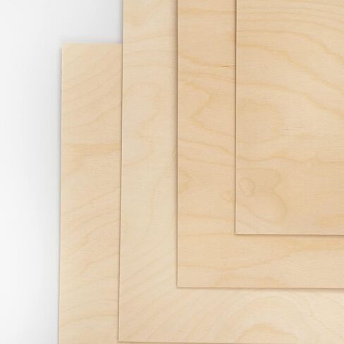 Crystal Element 50 Pack Baltic Birch Plywood 3mm 1/8 12x12 Inch Square Sheets - Ideal for DIY, Crafts, Pyrography, Laser Cutting, Engraving, School Projects, Painting, Wood Burning in Saudi Arabia