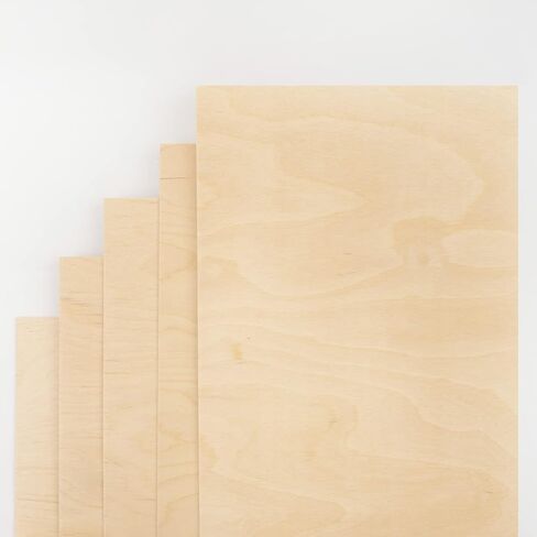 Crystal Element 50 Pack Baltic Birch Plywood 3mm 1/8 12x12 Inch Square Sheets - Ideal for DIY, Crafts, Pyrography, Laser Cutting, Engraving, School Projects, Painting, Wood Burning in Saudi Arabia