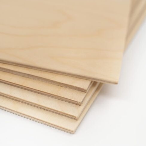 Crystal Element 50 Pack Baltic Birch Plywood 3mm 1/8 12x12 Inch Square Sheets - Ideal for DIY, Crafts, Pyrography, Laser Cutting, Engraving, School Projects, Painting, Wood Burning in Saudi Arabia