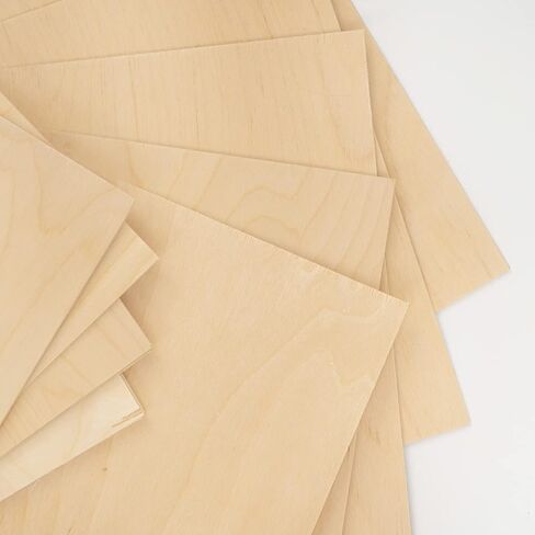 Crystal Element 50 Pack Baltic Birch Plywood 3mm 1/8 12x12 Inch Square Sheets - Ideal for DIY, Crafts, Pyrography, Laser Cutting, Engraving, School Projects, Painting, Wood Burning in Saudi Arabia
