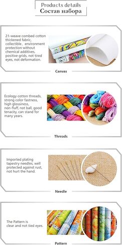 Dimensean Counted Cross Stitch Kit for Beginners, 11CT Unprinted Cross-Stitch Kit Easy Patterns Needlepoint Kit Cross Stitching Embroidery Kit Supplies- Colorful Flower vase 18x18 inch in Saudi Arabia