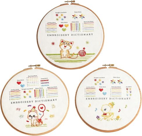 ZenQuirk Hand Embroidery Kit for Beginners, Cross Stitch Kits for Adults, 8-Inch Hoop, Threads & Needles, Complete Starter Kit for DIY Needlework Gift (Style F) in Saudi Arabia
