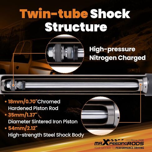 maXpeedingrods 0.5-2" Front Shocks for Chevy Silverado 1500/GMC Sierra 1500 Classic RWD 1999-2007, G1 Series Upgraded in Saudi Arabia