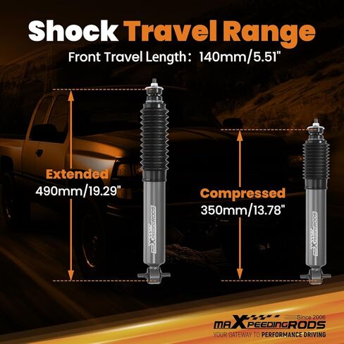 maXpeedingrods 0.5-2" Front Shocks for Chevy Silverado 1500/GMC Sierra 1500 Classic RWD 1999-2007, G1 Series Upgraded in Saudi Arabia
