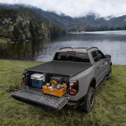 غطاء سرير شاحنة ناعم قابل للطي متوافق مع سرير 2017-2025 Ford F250 F350 F450 Super Duty 6.8ft (82")، مقاوم للماء، شديد التحمل، سهل التركيب in Kuwait